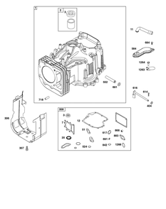 Cylinder Group Diagram and Parts List for 21R807-0039-B5 200000 - 399999 Briggs and Stratton Engine